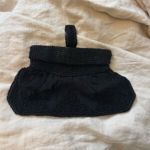 Elegant Black Beaded Clutch